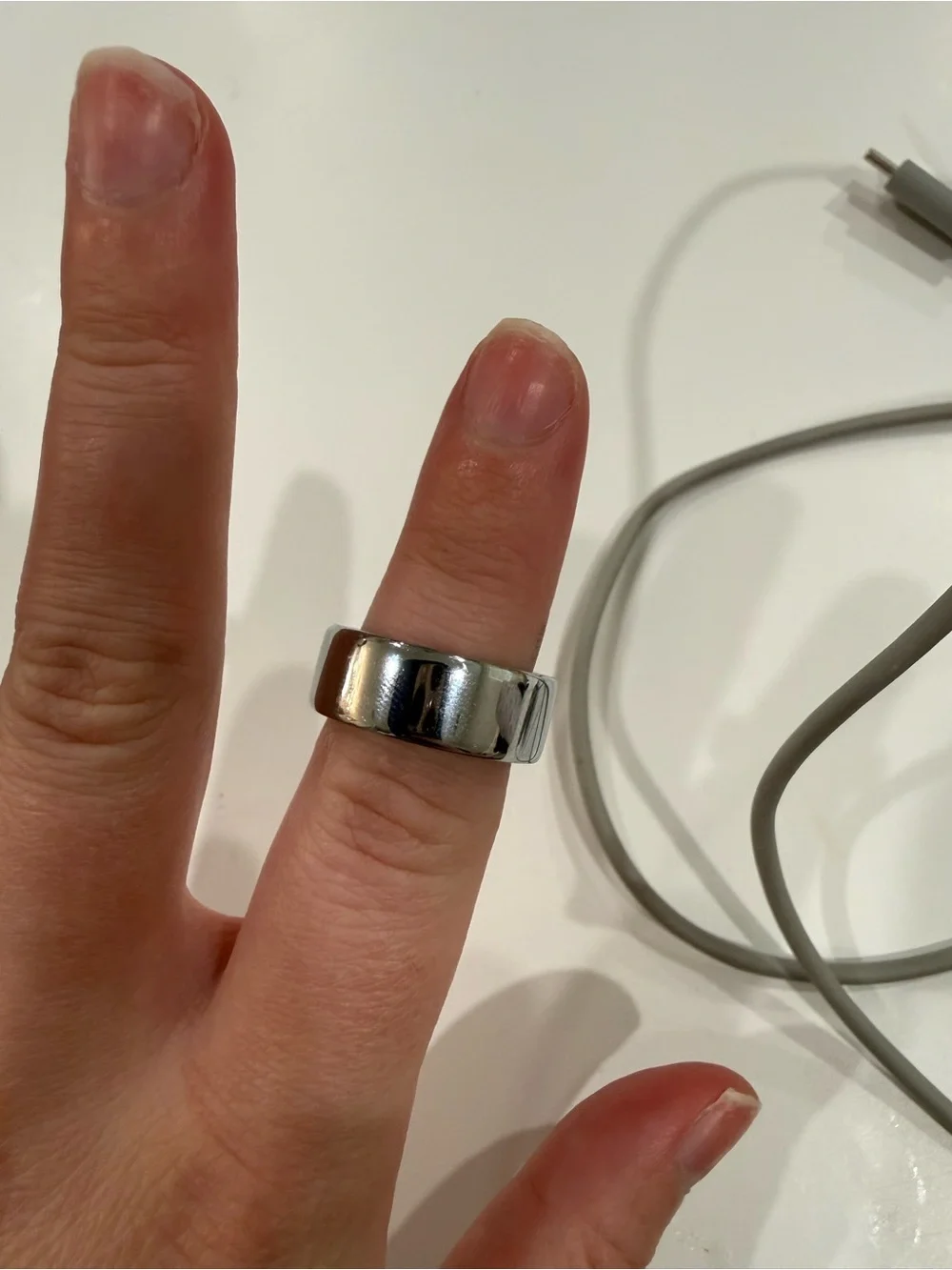 Oura Silver Smart Ring - Polished Metal Finish